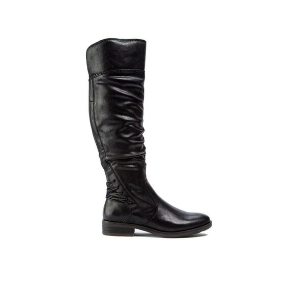 BARETRAPS Shoes - BARETRAPS Womens Black Panel Lace Averil Round Toe Block Heel Riding Boot 6.5 M